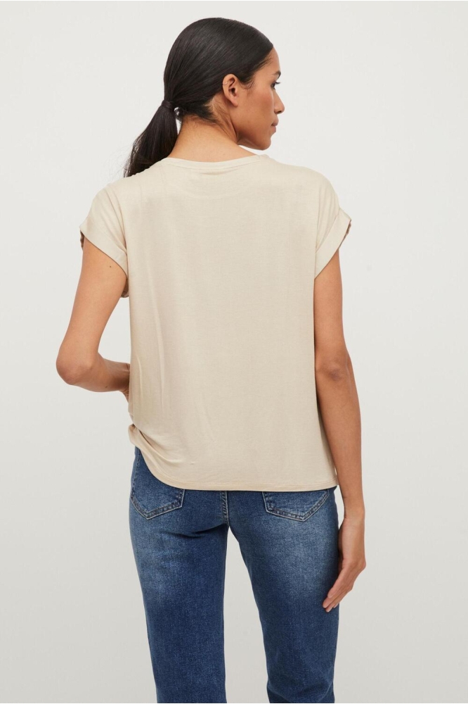 VIELLETTE S/S SATIN TOP - NOOS 14059563 CEMENT